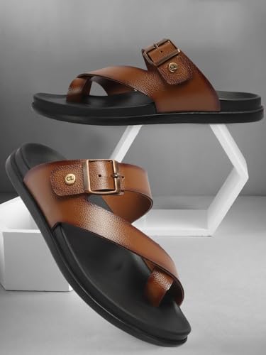 Image of Carlton London Men Comfortable,Flat,Round Toe,Buckle,fashion Sandal for Daily use and Casual use