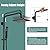 Heyalan Matte Black Rain Shower System Set,Exposed Shower System 3 Functions Bathroom Shower Faucet 8 Inch Swivel Rainfall Shower Head Handheld Complete Set Tub Spout Wall Mount