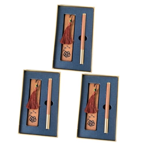 Marque-page en bois chinois évitant les pages cornées avec carnet note