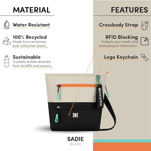Image of Sherpani Sadie, Nylon Crossbody Bag, Lightweight Shoulder Bag, Travel Cross Body Purse, Crossbody Bags for Women, RFID Protection WITHOUT Coin Purse (Bluff)