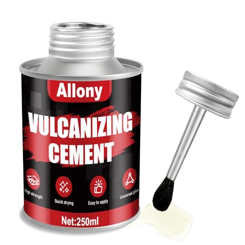 ALLONY Colle Vulcanisante Pneu, 250ML Colle Rustine, Colle Rustine Velo, Colle Pneu Voiture, Adhérence Rapide Durable, Réparation pour Chambres à Air de Vélo, Pneus...