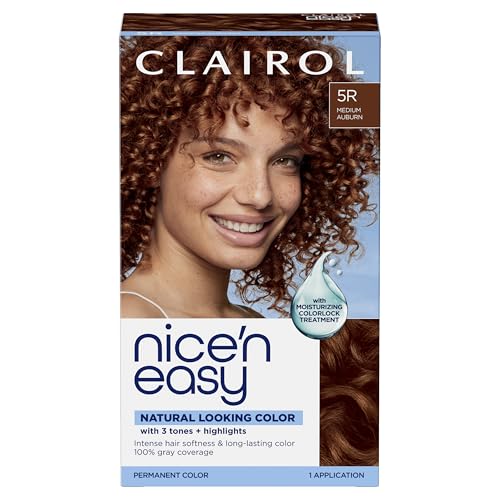Clairol Nice'n Easy Permanent Hair Dye, 5R Medium Auburn Hair Color, Pack of 1 - Packaging May Vary