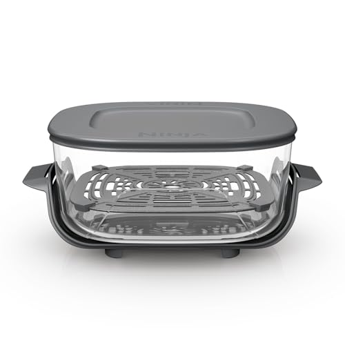 Ninja CRISPi 3 8-l-TempWare-Glasbehälter mit Deckel großer wärmebeständiger Heißluftfritteusen-Glasbehälter für Zubereitung Kochen & Lagerung BPA-freier Deckel XSKLIDPLTEUUK