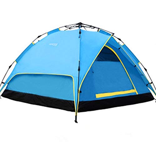 Carpa de camping impermeable para 3-4 personas azul miniatura 2