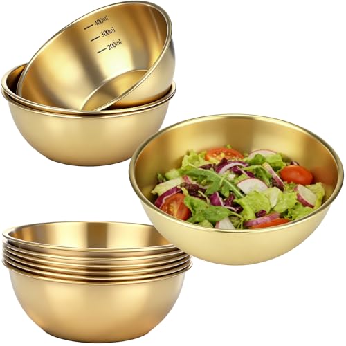 10 Piezas Tazones Dorados de Acero Inoxidable 13.5 oz miniatura 1