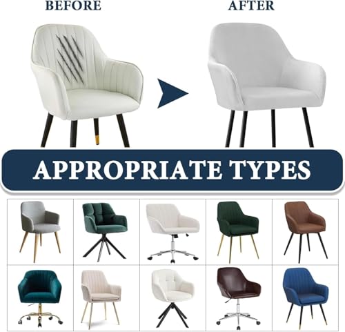 Housse de chaise scandinave velours bleu paon pour fauteuil de bureau