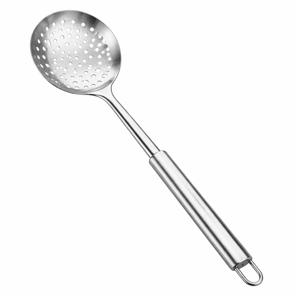 Escumadeira de Inox 34cm – Escumadeira de Cozinha em Aço Inoxidável para Frituras, Massas