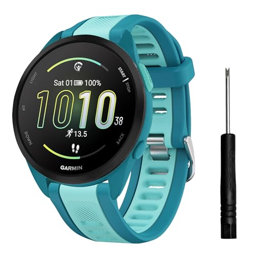 TopPerfekt (�g�b�v�p�[�t�F�N�g) �X�|�[�c�o���h Garmin Forerunner 165/165 �~���[�W�b�N�E�H�b�`�o���h ���߉\�ȃV���R���X�|�[�c�X�g���b�v �����p�o���h �j�����p (20mm) (�u���[)