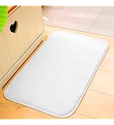 Little World Bathroom Rugs White 24’’ x 16’’, Absorbent Quick Dry Bath Mat - Extra Thick and Non ...