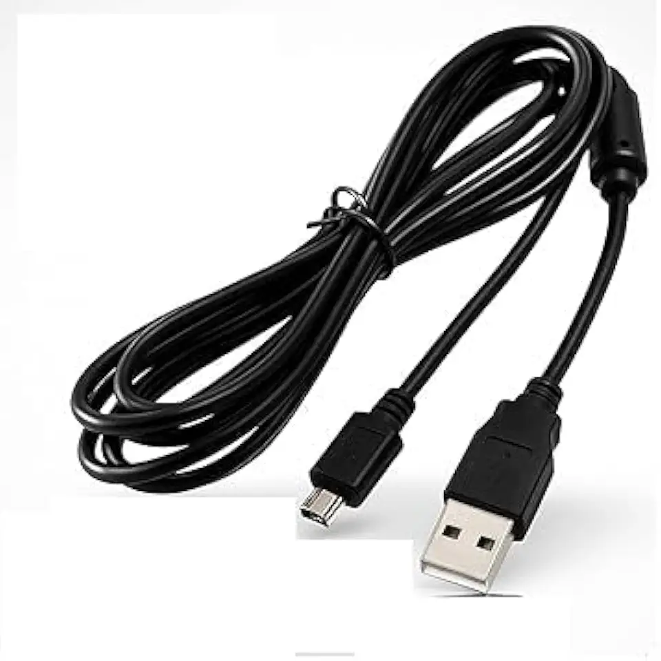 Cabo USB compatível com Controle PS4, Carregador e Sincronizador, 3 Metros, V8 Micro USB com Filtro, Preto
