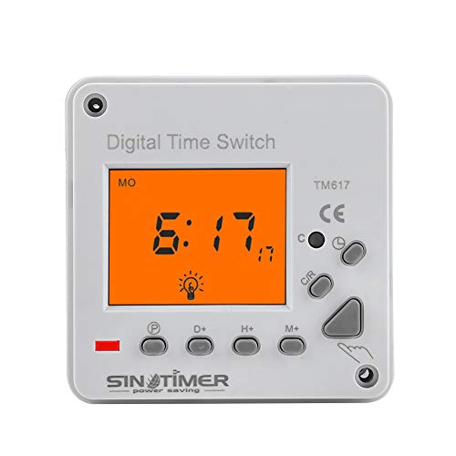 Akozon Thermoplongeur Programmable, Minuterie de Commutateur de Commande Intelligente Programmable Durable électrique Numérique avec écran rétroéclairé (220 VCA TM617-2)