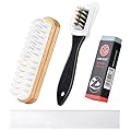 Flintronic Spazzole per Scarpe Scamosciate, Set di 4 Spazzole Scarpe, Nabuk Detergente per Scarpe a 4 lati con Setole in Ottone con Gomma e Panno Pulito