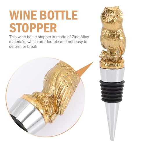 Tapón de vino con forma de búho dorado para decorar tus fiestas y cenas en el hogar 4