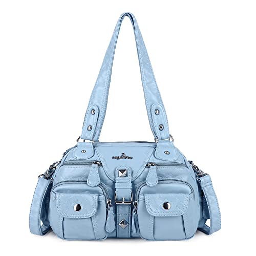 Image of Angel Kiss Hobo Crossbody Purses for Women Shoulder Bag Multipocket Soft Hobo Purses Removable Strap Leather Handbags