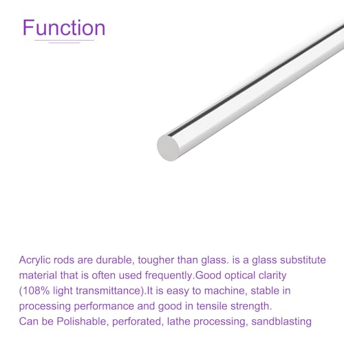 Image of DMiotech 4 Pack 5 /32 inch x 10 inch Acrylic Round Rod Solid Plastic PMMA Bar Stick for DIY Crafts Clear