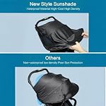 PandaEar Universal Stroller Sun Shade, UV Strollers Cover Summer for Baby Car Seats, Waterproof Toddler Stroller Shade Canopy Windshield, UPF 40+