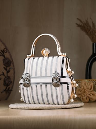 Image of TOOBA Handicraft Clutch Purse For Women with Elite Design Embroidered| Bridal, Party, Wedding Sling Bag