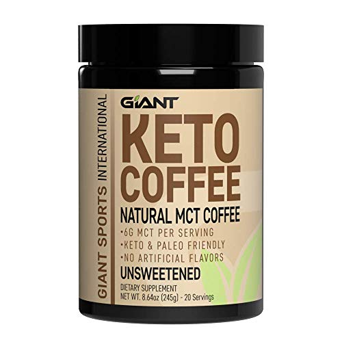 Listado y reviews de Café adelgazante valentus los más recomendados. 36 Giant Sports Keto Coffee | Bebida instantánea de grasa para dieta cetogénica – 0.21 oz de MCT por porción | 20 porciones con cafeína | sin azúcar