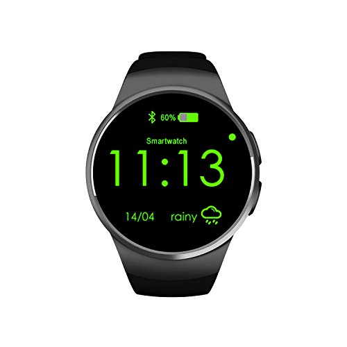 Garyesh Reloj Inteligente Portátil Bluetooth con Ranura para Tarjeta SIM/TF (Negro)