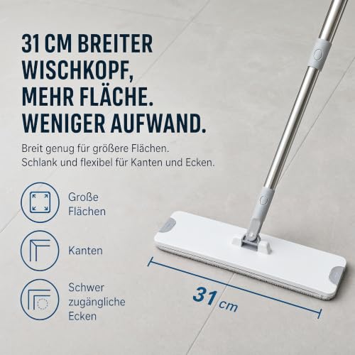 WONDERHOME - Bodenwischer Set mit Eimer - trennt Schmutz - von Frischwasser - innovatives 3 Kammer...