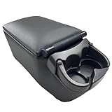 MOOSUN Universal Truck Seat/Bench Contractor Center Console Business Organizer and Storage with Adjustable Cup Holders, Clip Board, and Padded Top Lid for Armrest, Grey