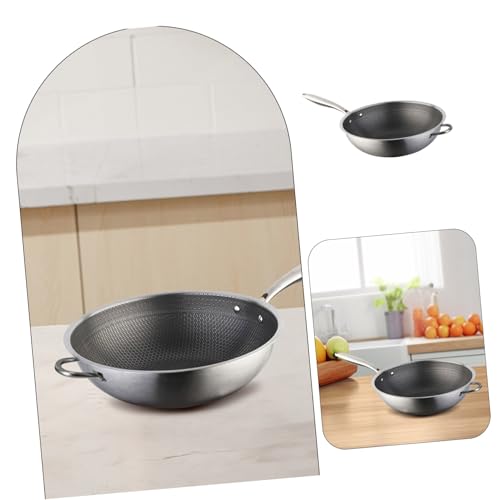 Wok de acero inoxidable con asas y superficie antiadherente miniatura 3