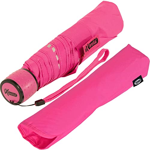 iX-brella Mini Kinderschirm Safety Reflex extra leicht - neon pink
