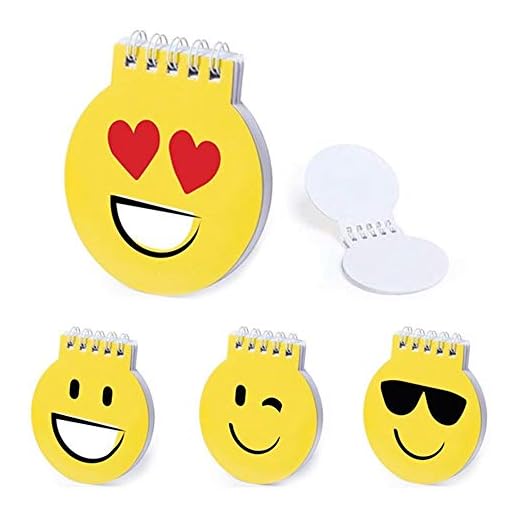 Lote de 30 libretas Infantiles emoticonos. con 4 caritas Diferentes. Se sirven Surtidas. Regalos para Dar como Detalle en cumpleaños, piñatas, y Fiestas con niños.