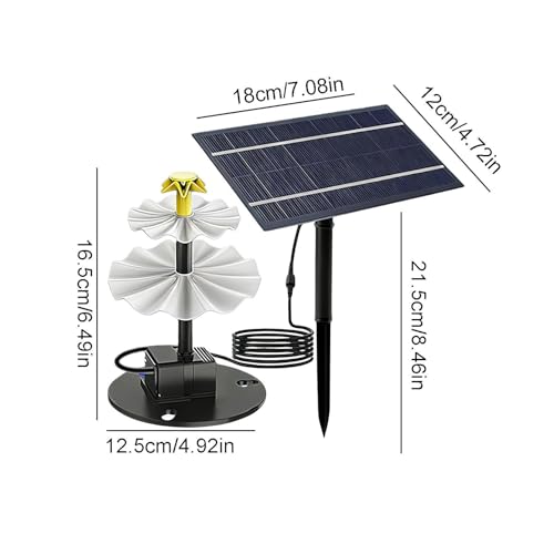 Bebedero solar para pájaros de 3 niveles con bomba de agua para jardín y terraza exterior 6