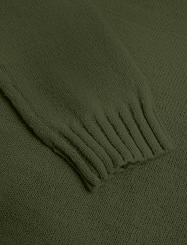 Image of ZAFUL Crew Neck Cozy Long Sleeves Casual Knit Pullover Sweater for Women | Classic Vintage American Style, Ribbed Collar and Cuff, Relaxed Fit, Cozy Chunky Knitwear Jumper