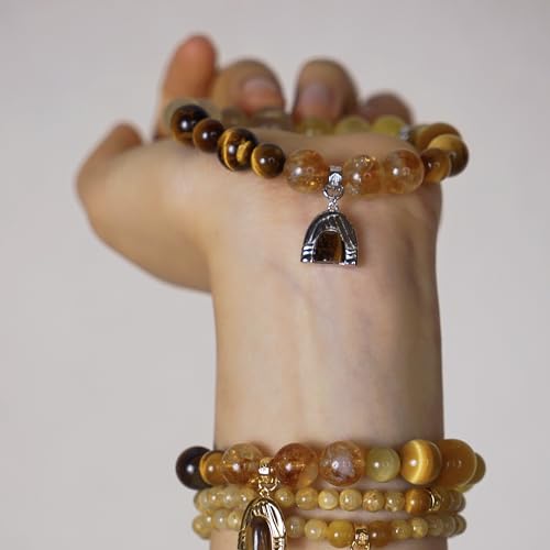 Image of Five Elements Solid 925 Sterling Silver 18K Gold /White Gold Vermeil Crystal Gemstone Beads Bracelet gift for women