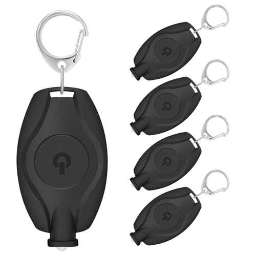 RISEMART 5 Pack Keychain Flashlight, 14 Lumens Bright LED Keychain Light 2 Modes, Portable Mini Key Ring Light for Ourdoor Camping Emergency Hiking