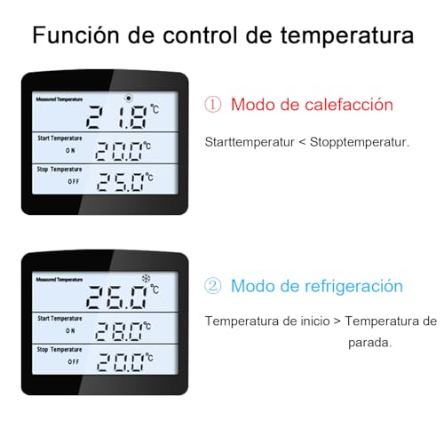 Enchufe de termostato digital VA pantalla LCD salida 16A controlador de temperatura programable 4