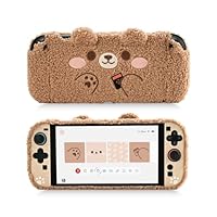 GeekShare Plush Case Compatible with Switch 2 (2025), NS2 Protective Cover for Switch Console and Grip Joy Controller, Plush Bear