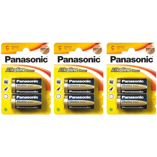 PANASONIC - Lote de 3 ampollas de 2 pilas Power Bronze Baby C LR14-1,5 V
