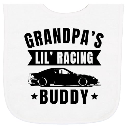 inktastic Grandpas Lil Racing Buddy Baby Terry Cloth Bib