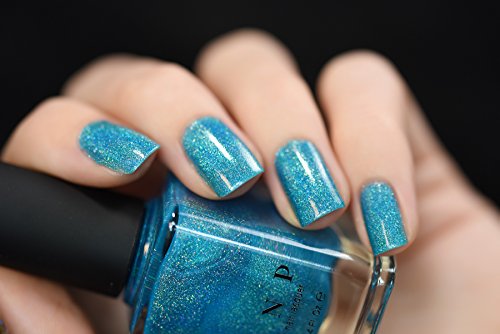 Image of ILNP Float On - Vivid Aquamarine Blue Holographic Nail Polish