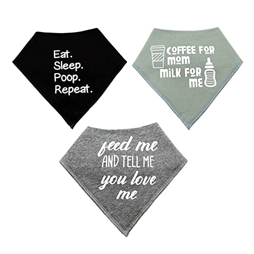 Image of LNGLAT 3-Pack Baby Bandana Drool Bibs for Boys Girls Organic Cotton Newborn bibs, Toddler Bibs for Drooling and Teething