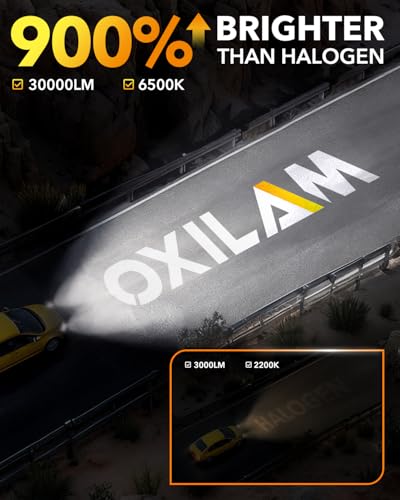 Image of OXILAM 9006 /HB4 Fog LED Light Bulb, 900% Brighter 6500K Cool White, Anti-Flicker, 60,000Hrs Lifespan, 9006 LED Light Compatible with Cars Trucks SUVs, Pack of 2