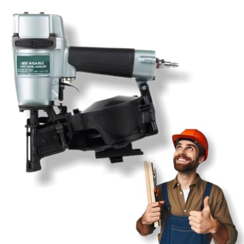 Fits METABO HPT NV45AB2 1-3/4 Inch 16° Coil Roofing Nailer - Installation of Asphalt Roofing Shingles & Insulation Boards, Side Loading Magazine, Tool-less Depth Adjustment, Coil Nails 7/8