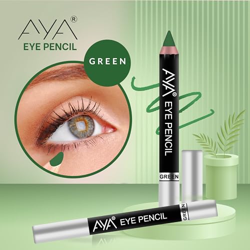 Image of AYA Eye Pencil For Kajal /Eye Liner - Green 2.8g | Glides Smoothly | Creamy smooth formula | Light weight