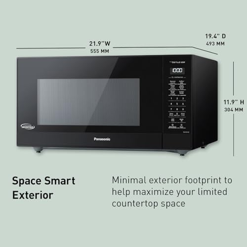 Panasonic NN-SN75LB cu.ft Cyclonic Inverter Countertop Microwave Oven 1250Watt Power with Genius Sensor Cooking, 1.6 cft, Black - image 2