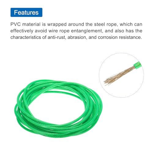 Cable de acero galvanizado con vinilo verde de alta resistencia industrial 5