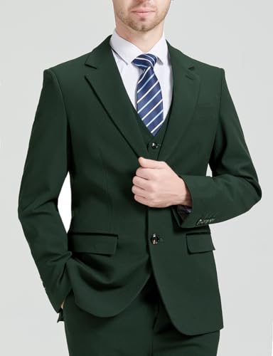 MoranX Tailored Men's Suits Slim Fit 3 Piece Checked Wool Business Jacket Wedding Blazer+Waistcoat+Trousers2