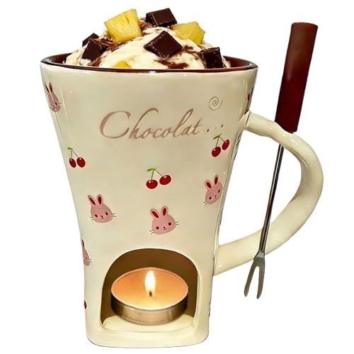 Genérico Taza Derretir Chocolate 130ml | 130 ml Cuenco cerámico calientachocolate,Bol para Fondue | Cumpleaños Bodas