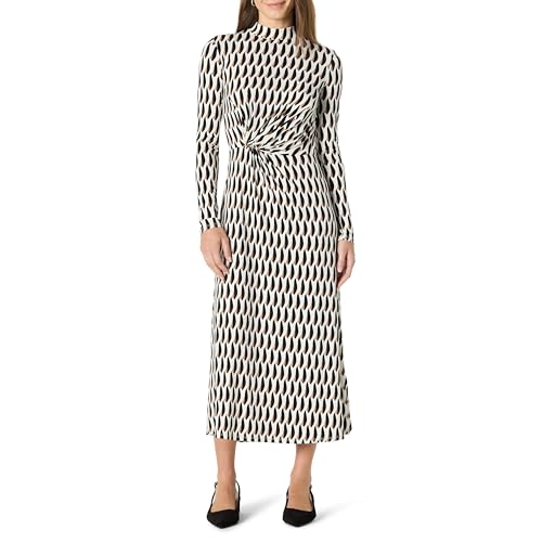 Amazon Essentials Damen (Demis Favorit) Kurzes Tailliertes Maxikleid Lange Ärmeln Ausgestelltes Rockteil, Elfenbein Gewa...