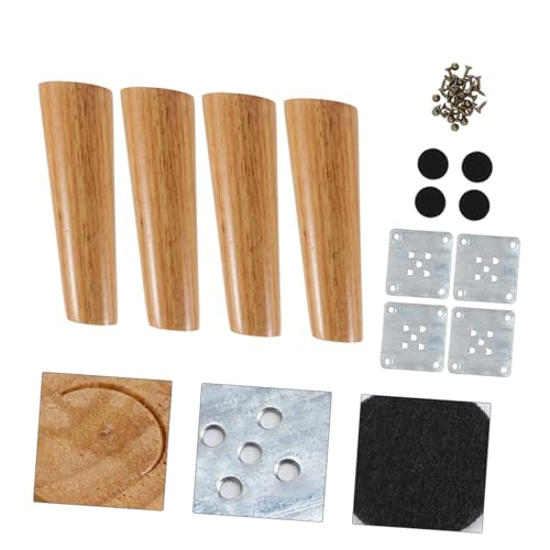 Patas de madera de caucho para sofá con tratamiento antihumedad y almohadillas protectoras 8