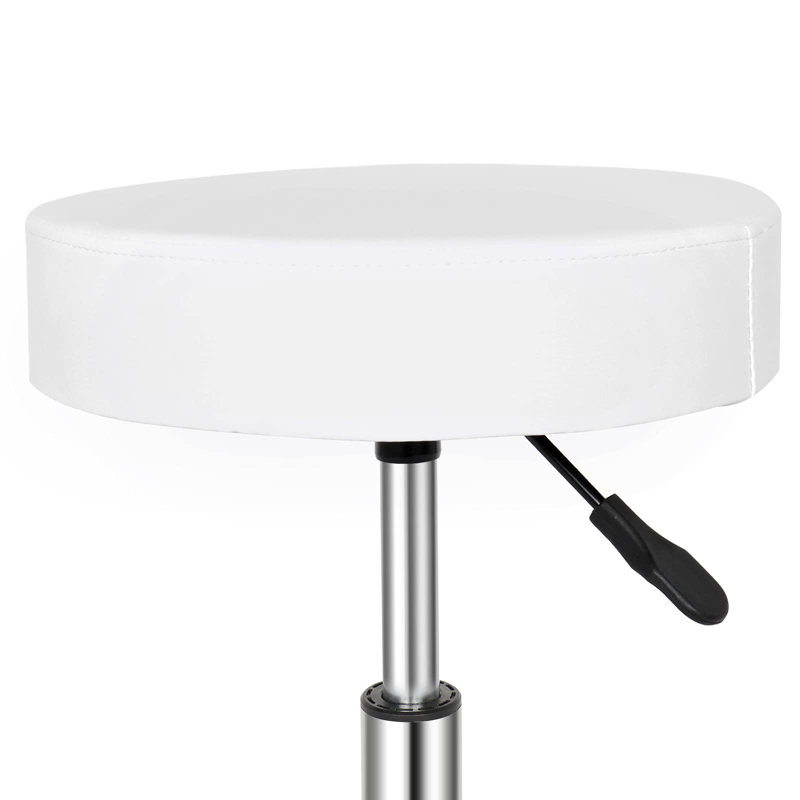 Bonnlo Tabouret de Massage à Roulettes, Hauteur Réglable, Rotation 360°, Blanc