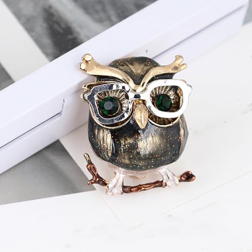 Image of Enamel Owl Bird Brooch Pin for Women Girls Red Green Animal Brooches