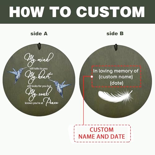 Image of ASTARIN Memorial Angel 36 inch Wind Chimes, Personalized Name Sympathy Wind Chime, in Memory of Loss Mom Loved One, Large Deep Tone Bereavement Windchimes for Clearance(Produced in Texas)